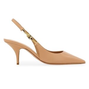$995 Ferragamo Tally 70mm Slingback Pumps Heels Nude Leather EU 39 US 9 BNIB